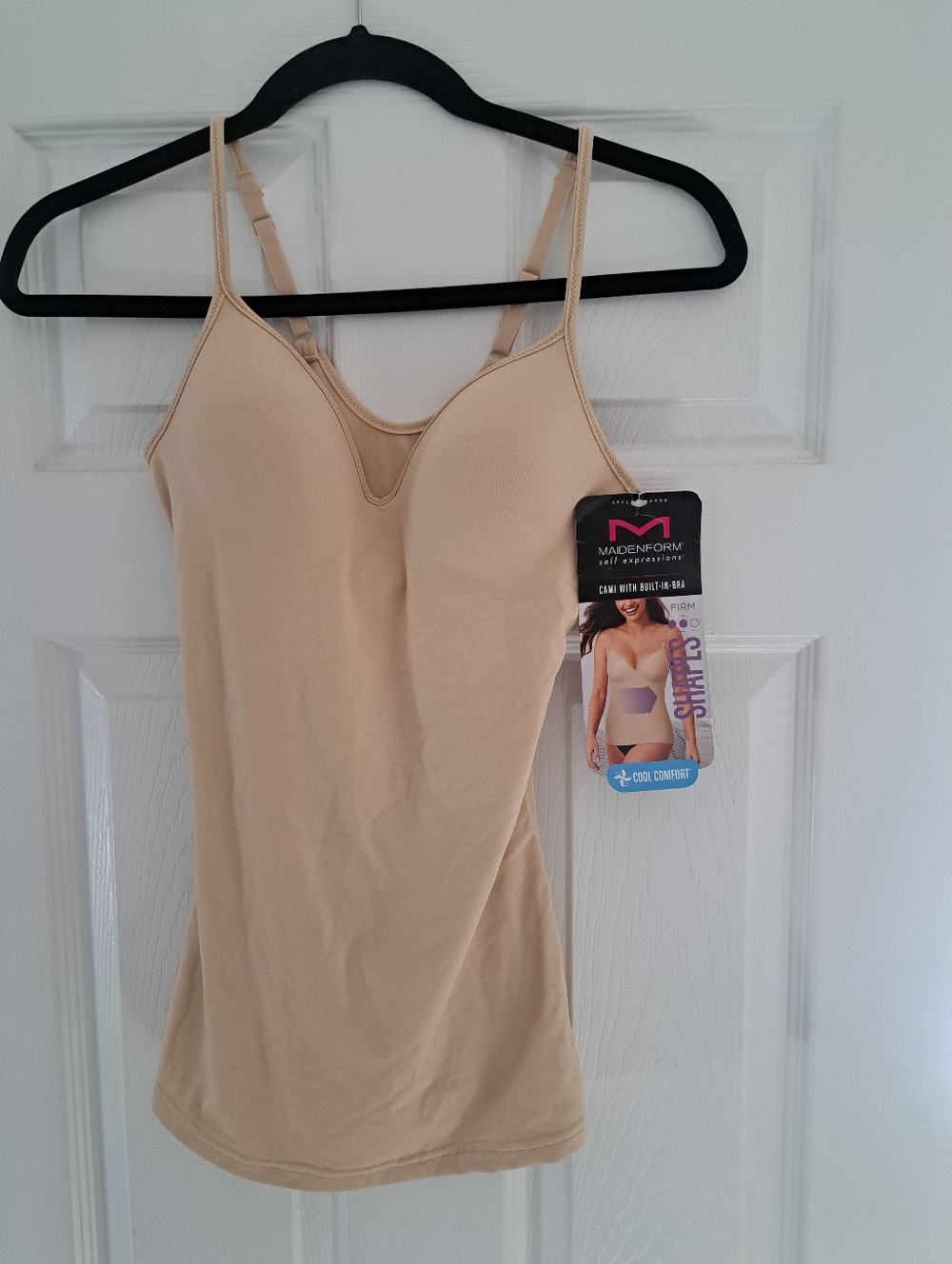 Maidenform Beige Shaping Camisole with Built-In Bra Style 509 Beige S